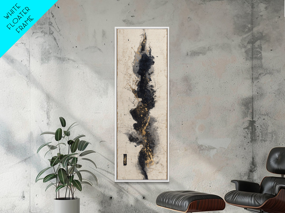 Calligraphic Bird Shape Formed from Flowing Lines Canvas Print, Calligraphy Art, Digital Print, Living Room Decor, Script, CAL-1x3-68