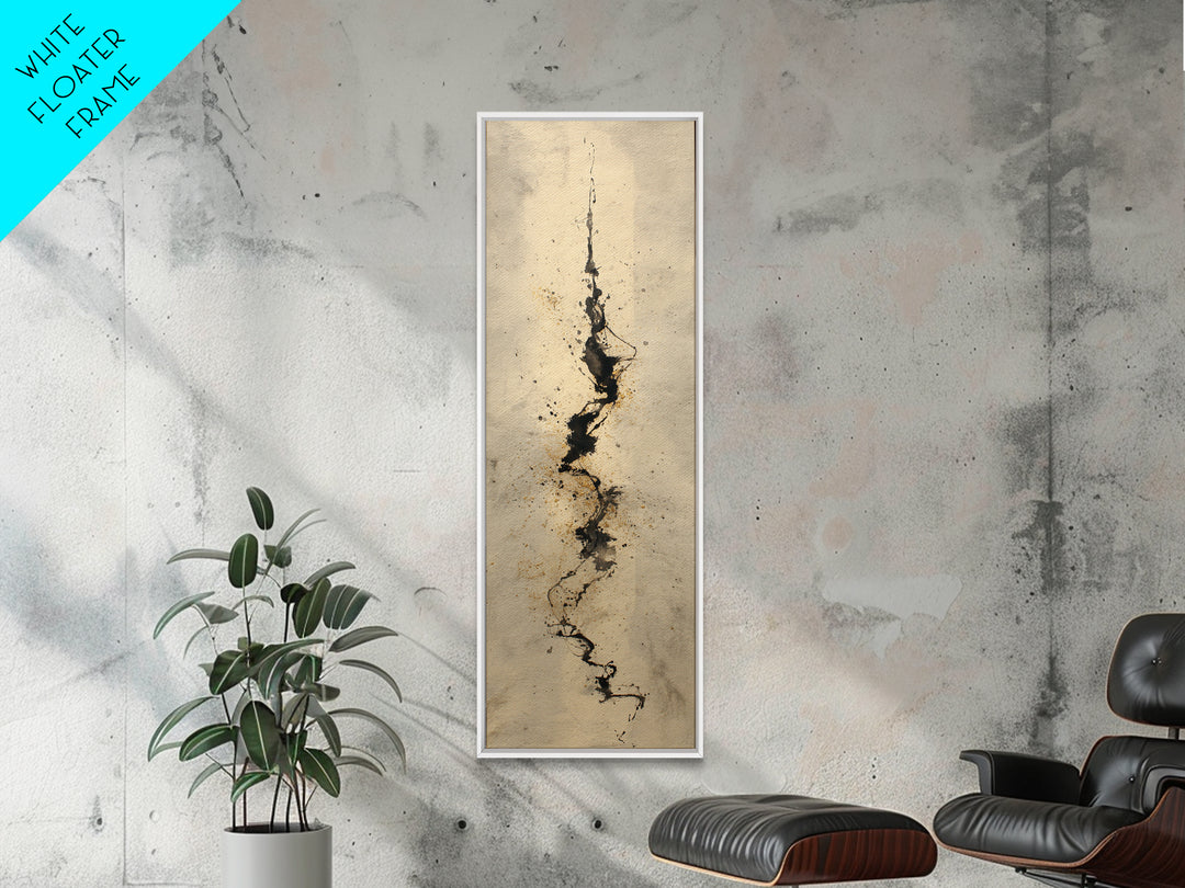 Expressive Musical Rhythm Painted as Ink Strokes Canvas Print, Calligraphy Art, Printable Wall Art, Living Room Decor, Script, CAL-1x3-84