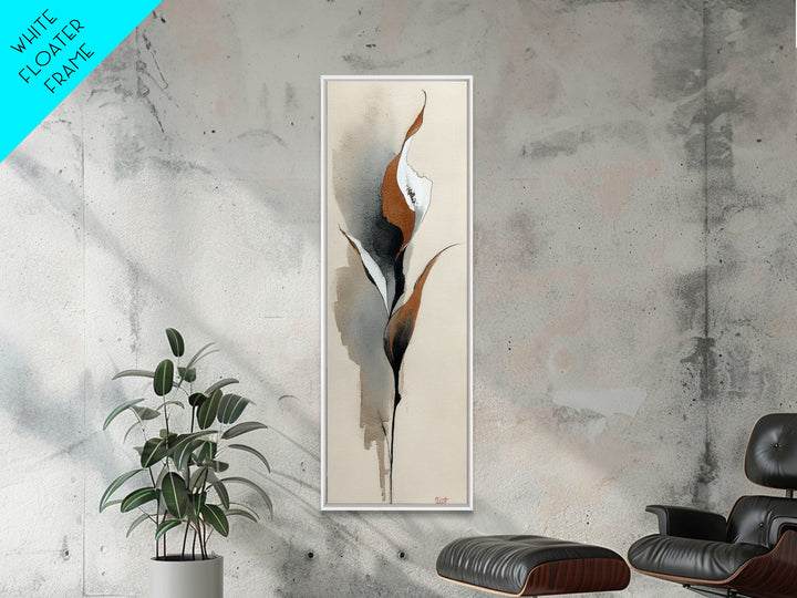 Floral Vine Created from Graceful Script Like Canvas Print, Calligraphy Art, Japanese Decor, Living Room Decor, Oil Painting, CAL-1x3-95