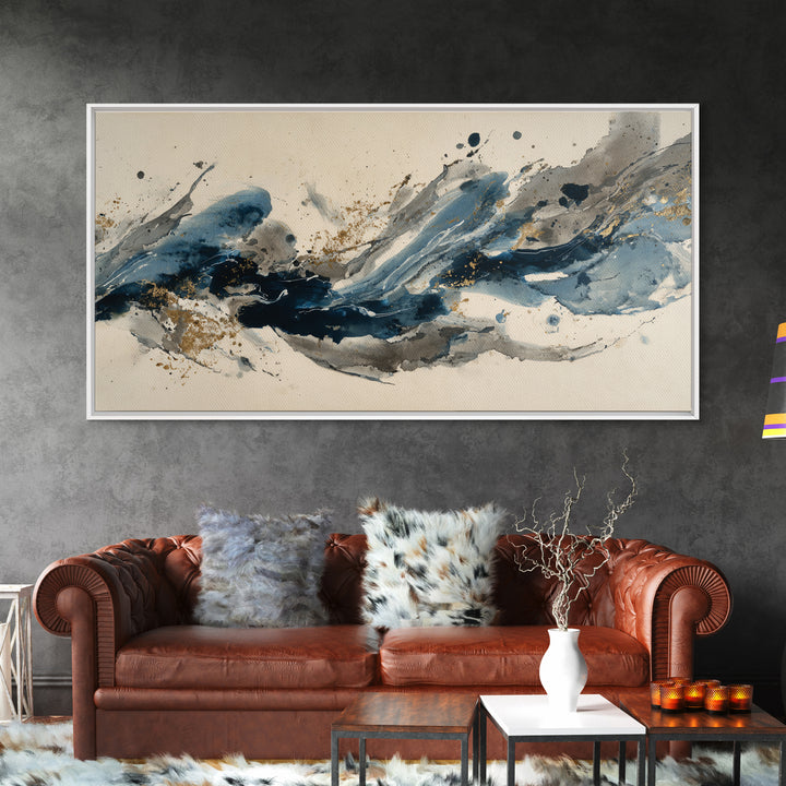 Modern Calligraphy Wave Canvas Print, Calligraphy Art, Contemporary Art, Living Room Decor, Fine Art, Script, Printable Art, CAL-2x1-78
