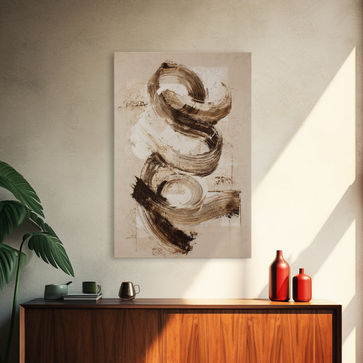 Expressive Musical Rhythm Painted as Ink Strokes Canvas Print, Calligraphy Art, Japanese Decor, Living Room Decor, Script, CAL-2x3-32
