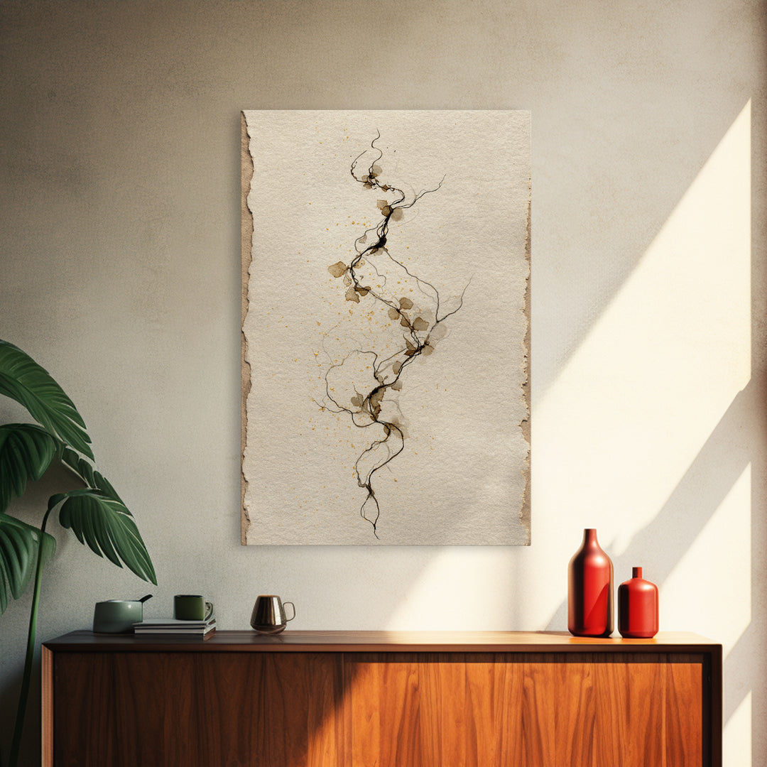 Floral Vine Created from Graceful Script Like Canvas Print, Calligraphy Art, Digital Prints, Living Room Decor, Script, CAL-2x3-67