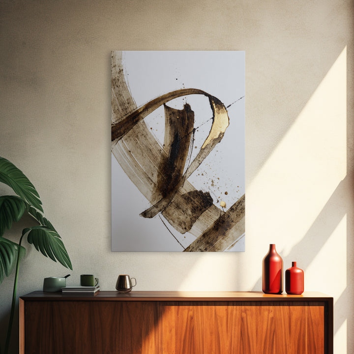 Expressive Musical Rhythm Painted as Ink Strokes Canvas Print, Calligraphy Art, Watercolor Art, Living Room Decor, Script, CAL-2x3-8