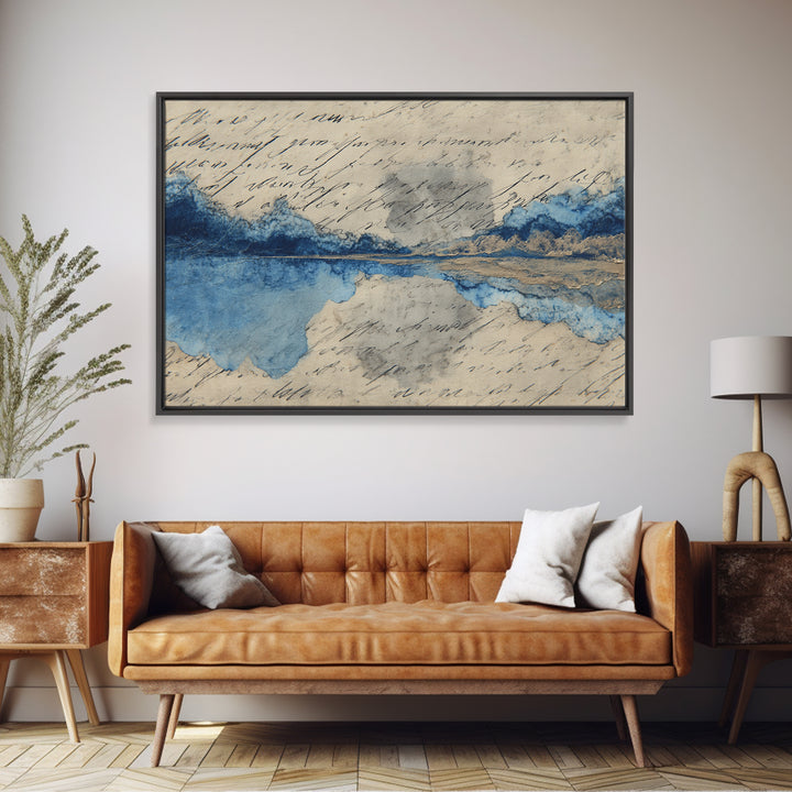 Modern Calligraphy Wave Canvas Print, Calligraphy Art, Calligraphy, Living Room Decor, Fine Art, Script, Digital Download Art, CAL-3x2-38