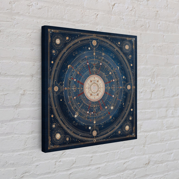 Glowing Planet with Rings and Tiny Moons Canvas Print, Celestial Art, Colorful Wall Art, Living Room Decor, Oil Painting, CEL-1x1-30