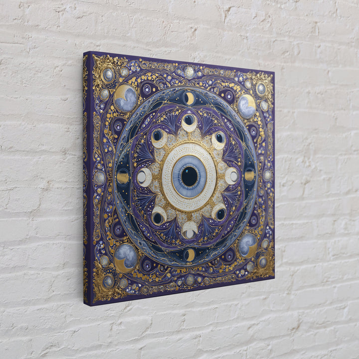 Mystic Eye Surrounded by Moons and Constellations Canvas Print, Celestial Art, Luxury Decor, Living Room Decor, Celestial, CEL-1x1-40