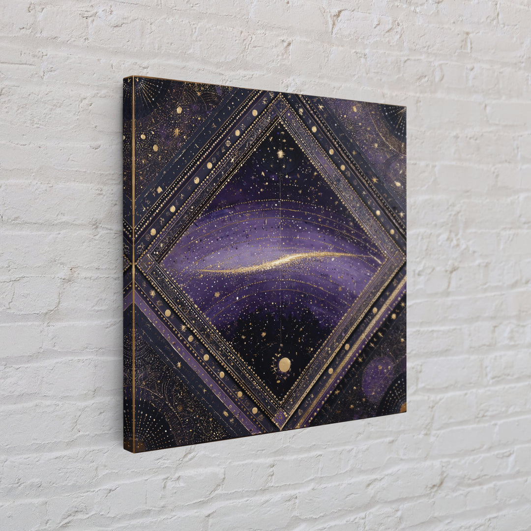 Dreamlike Comet Crossing a Violet Sky Canvas Print, Celestial Art, Whimsical Art, Living Room Decor, Fine Art, Celestial, CEL-1x1-60