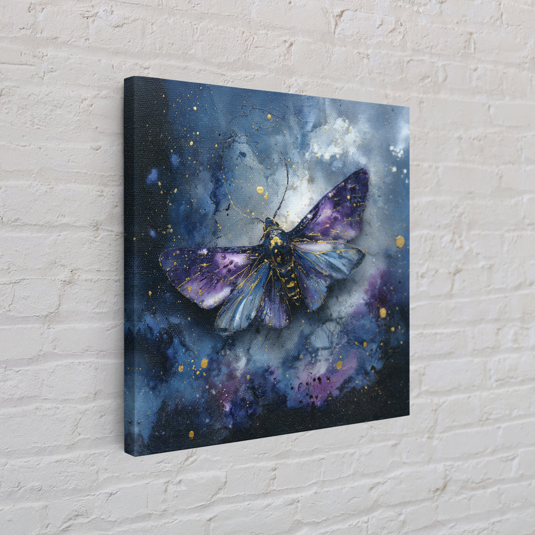 Celestial Moth with Moon Markings Framed Canvas Print, Celestial Art, Downloadable Prints, Living Room Decor, Abstract Art, CEL-1x1-66