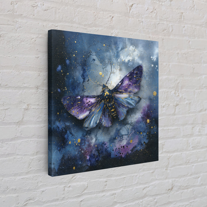 Celestial Moth with Moon Markings Framed Canvas Print, Celestial Art, Downloadable Prints, Living Room Decor, Abstract Art, CEL-1x1-66