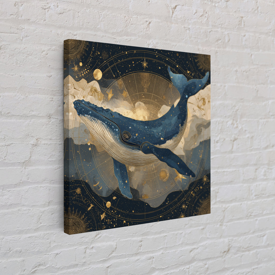 Cosmic Whale Swimming Through a Star Field Canvas Print, Celestial Art, Modern Decor, Living Room Decor, Fine Art, Celestial, CEL-1x1-77