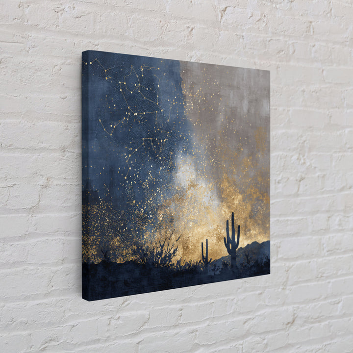 Starry Desert Sky Framed Canvas Print, Celestial Art, Neutral Decor, Living Room Decor, Oil Painting, Celestial, Wall Art, CEL-1x1-83