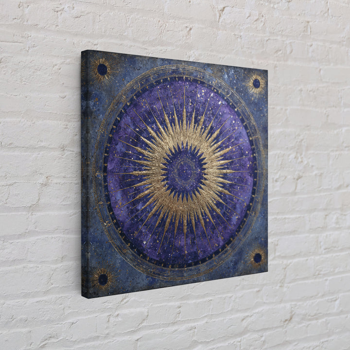 Sunburst Medallion with Ornate Rays Canvas Print, Celestial Art, Fantasy Art, Living Room Decor, Fine Art, Celestial, CEL-1x1-85