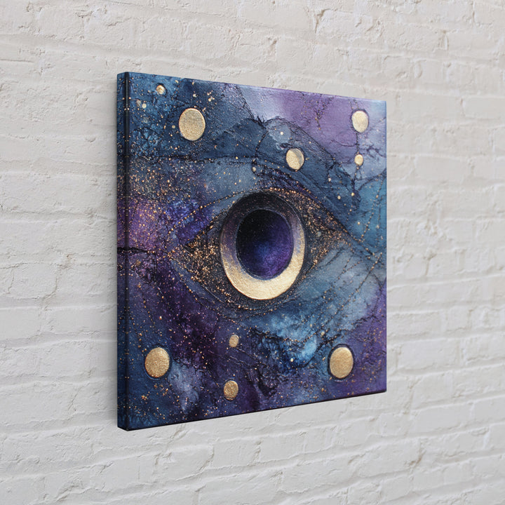 Mystic Eye Surrounded by Moons and Constellations Framed Canvas Print, Celestial Art, Art Print, Living Room Decor, Celestial, CEL-1x1-88