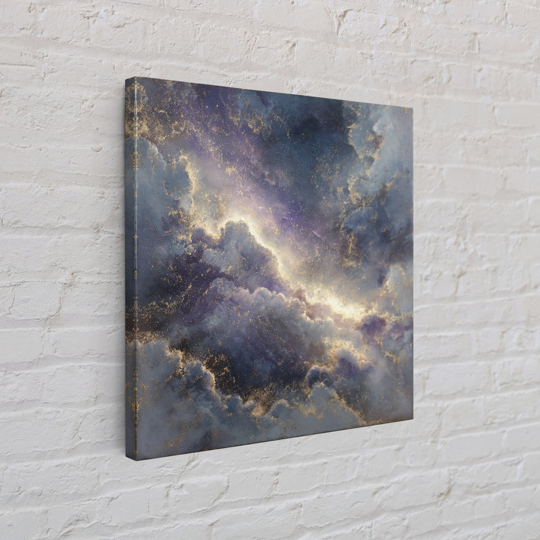 Galaxy Swirl with Jewel Tone Nebula Clouds Canvas Print, Celestial Art, Minimalist Art, Living Room Decor, Fine Art, Celestial, CEL-1x1-92