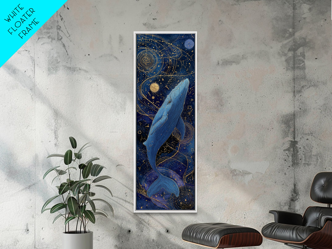 Cosmic Whale Swimming Through a Star Field Canvas Print, Celestial Art, Modern Decor, Living Room Decor, Fine Art, Celestial, CEL-1x3-17