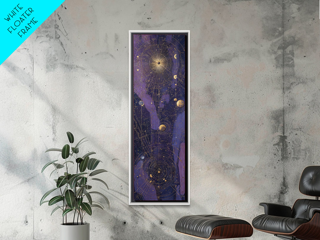 Twelve Small Moons Arranged as Elegant Pattern Canvas Print, Celestial Art, Living Room Decor, Abstract Art, Celestial, CEL-1x3-60