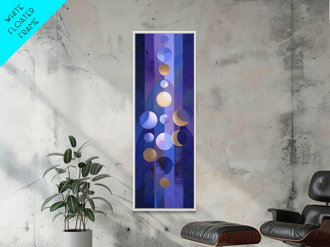Twelve Small Moons Arranged as Elegant Pattern Framed Canvas Print, Celestial Art, Wall Art, Living Room Decor, Celestial, CEL-1x3-84