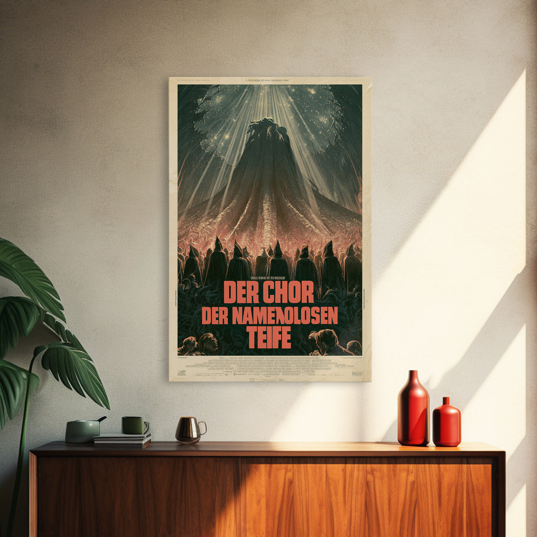 The Choir Of The Nameless Deep, German Language Horror Movie Poster, 1960s Horror Art, Lovecraftian Horror Poster, Framed Canvas Print