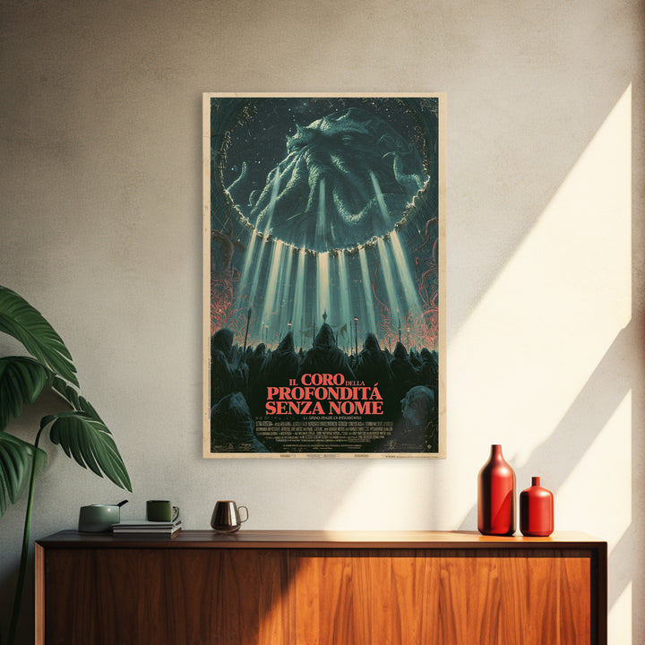 The Choir Of The Nameless Deep, Italian Language Horror Movie Poster, 1970s Horror Art, Eldritch Cinema Wall Art, Framed Canvas Print