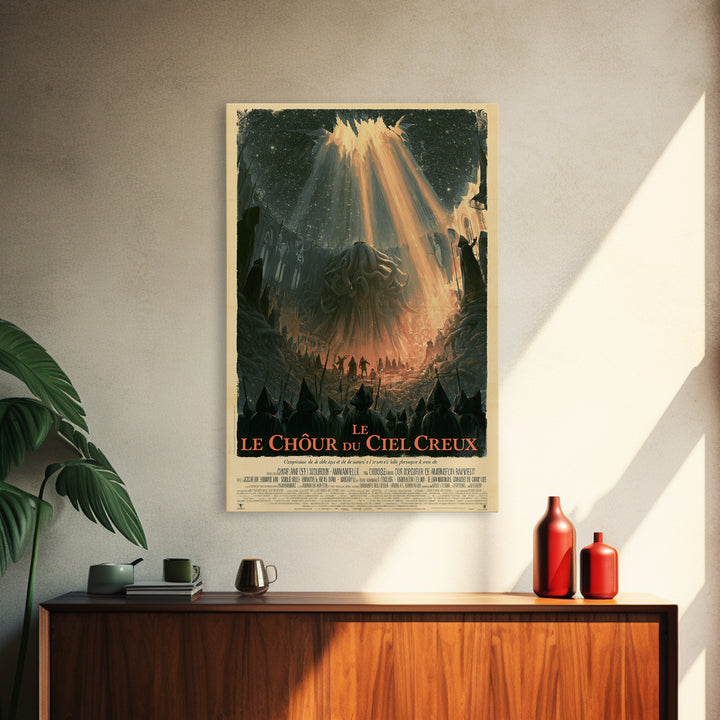 The Choir Of The Hollow Sky, French Language Horror Movie Poster, 1960s Horror Art, Cult Horror Poster, Framed Canvas Print
