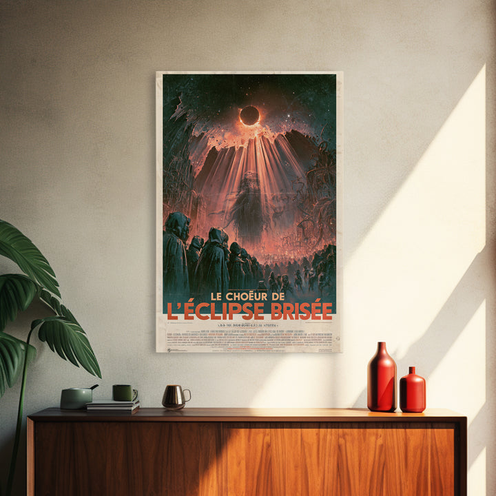 The Choir Of The Shattered Eclipse, French Language Horror Movie Poster, 1960s Horror Art, Cosmic Horror Movie Art, Canvas Print