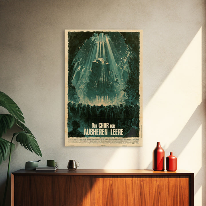 The Choir Of The Outer Void, German Language Horror Movie Poster, 1960s Horror Art, Lovecraftian Horror Poster, Framed Canvas Print