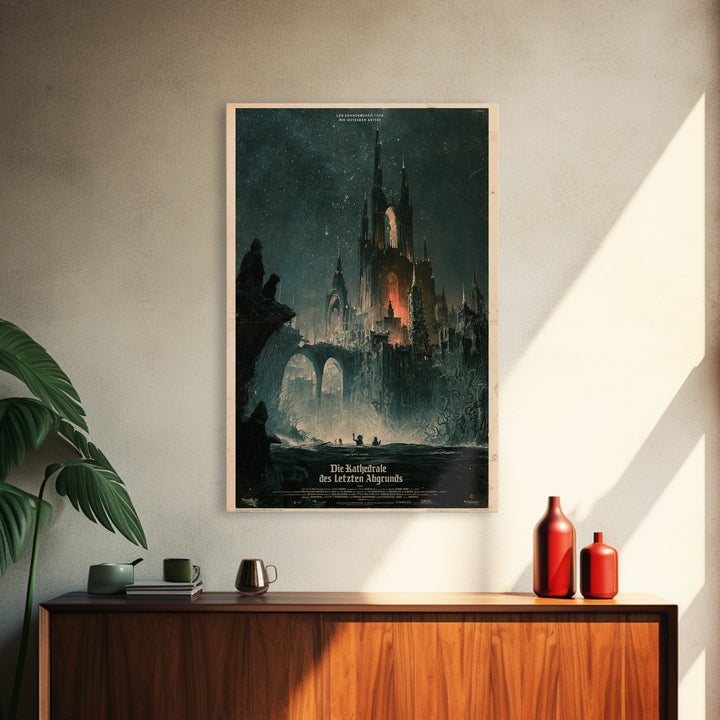 The Cathedral Of The Last Abyss, German Language Horror Movie Poster, 1960s Horror Art, Gothic Cinema Wall Art, Framed Canvas Print