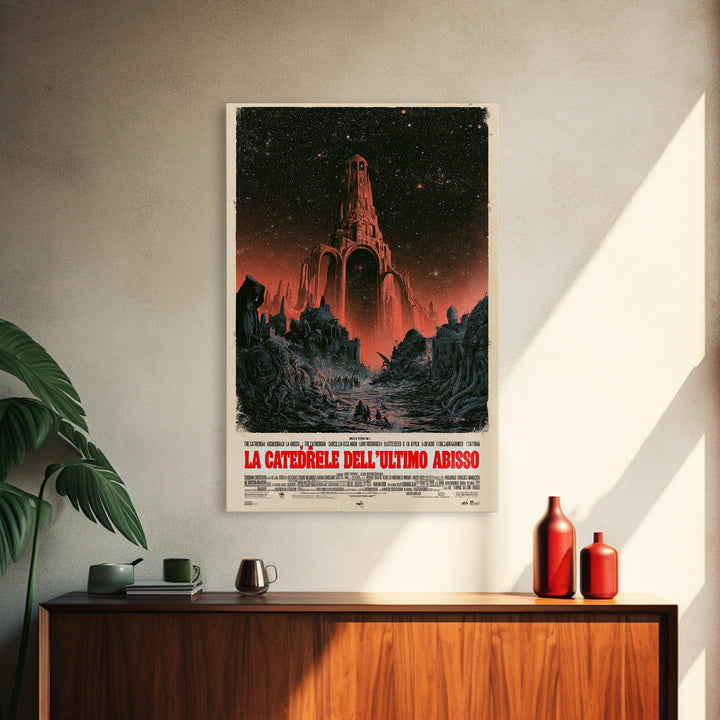 The Cathedral Of The Last Abyss, Italian Language Horror Movie Poster, 1970s Horror Art, Gothic Cinema Wall Art, Framed Canvas Print