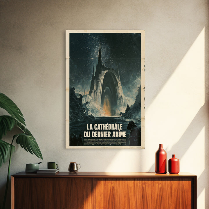 The Cathedral Of The Last Abyss, French Language Horror Movie Poster, 1960s Horror Art, Eldritch Cinema Wall Art, Framed Canvas Print
