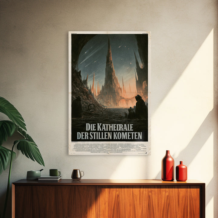 The Cathedral Of Silent Comets, German Language Horror Movie Poster, 1960s Horror Art, Retro Horror Movie Art, Canvas Print