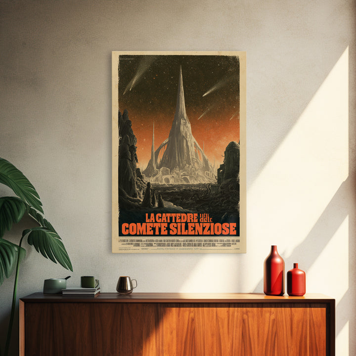 The Cathedral Of Silent Comets, Italian Language Horror Movie Poster, 1970s Horror Art, Lovecraftian Horror Poster, Framed Canvas Print