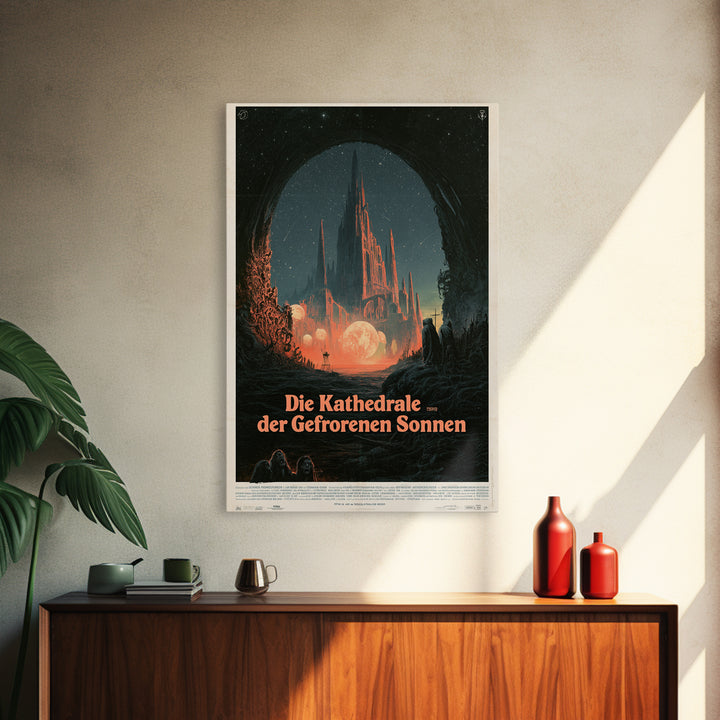 The Cathedral Of Frozen Suns, German Language Horror Movie Poster, 1960s Horror Art, Cult Horror Poster, Framed Canvas Print