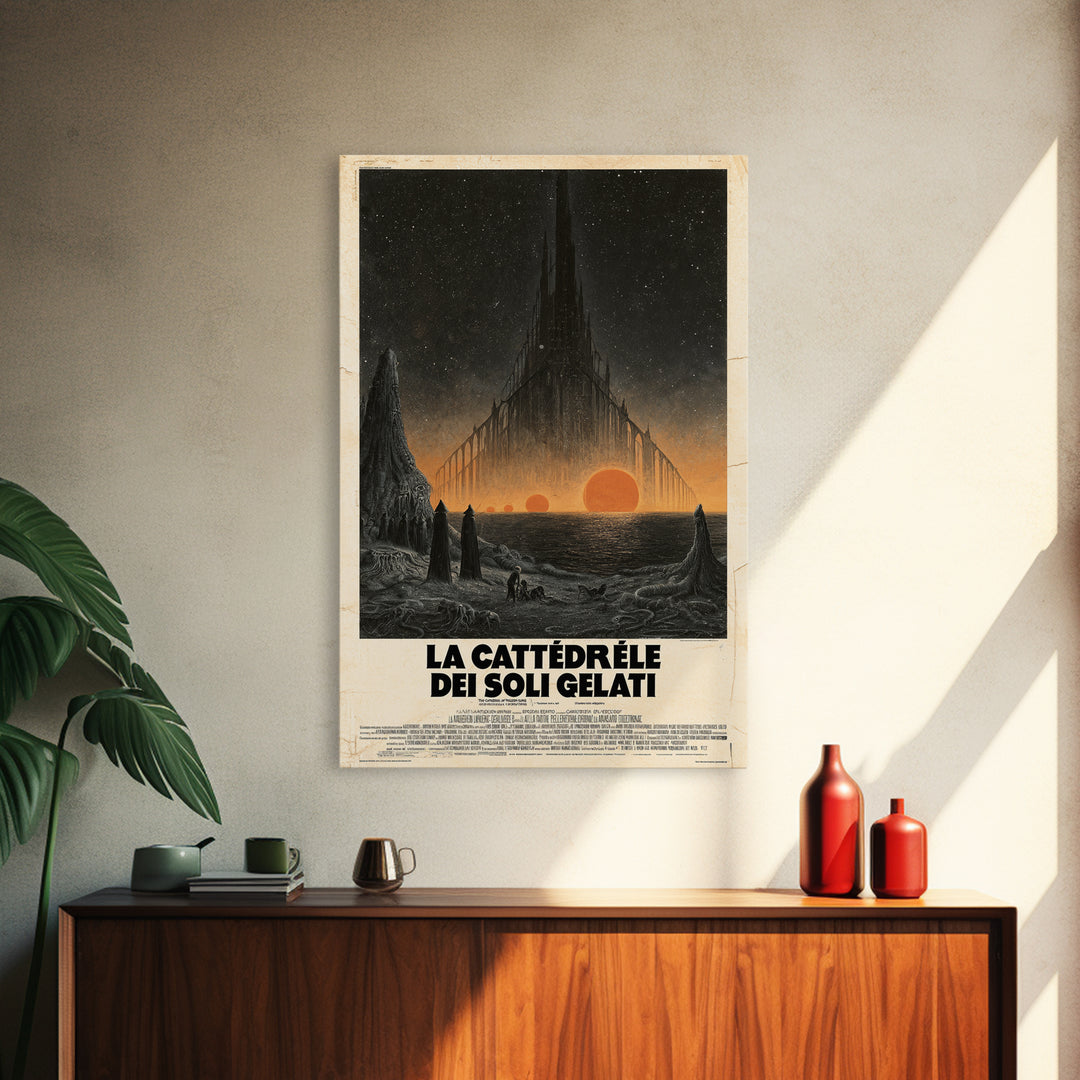 The Cathedral Of Frozen Suns, Italian Language Horror Movie Poster, 1970s Horror Art, Eldritch Cinema Wall Art, Framed Canvas Print