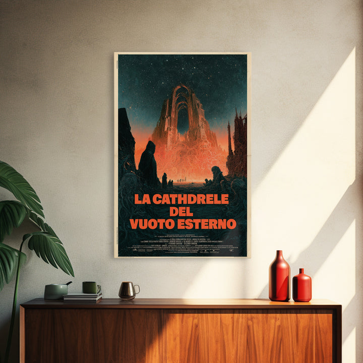The Cathedral Of The Outer Void, Italian Language Horror Movie Poster, 1970s Horror Art, Eldritch Cinema Wall Art, Framed Canvas Print