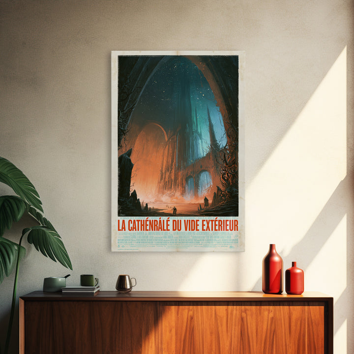 The Cathedral Of The Outer Void, French Language Horror Movie Poster, 1960s Horror Art, Lovecraftian Horror Poster, Framed Canvas Print