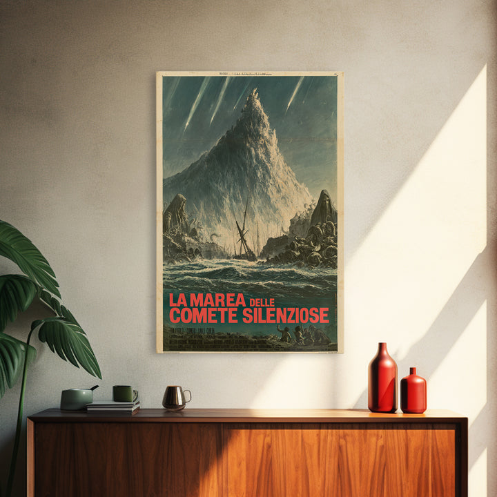 The Tide Of Silent Comets, Italian Language Horror Movie Poster, 1970s Horror Art, Lovecraftian Horror Poster, Framed Canvas Print