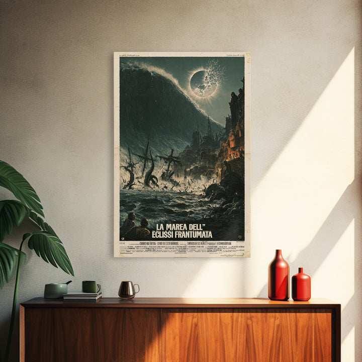 The Tide Of The Shattered Eclipse, Italian Language Horror Movie Poster, 1970s Horror Art, Cult Horror Poster, Framed Canvas Print