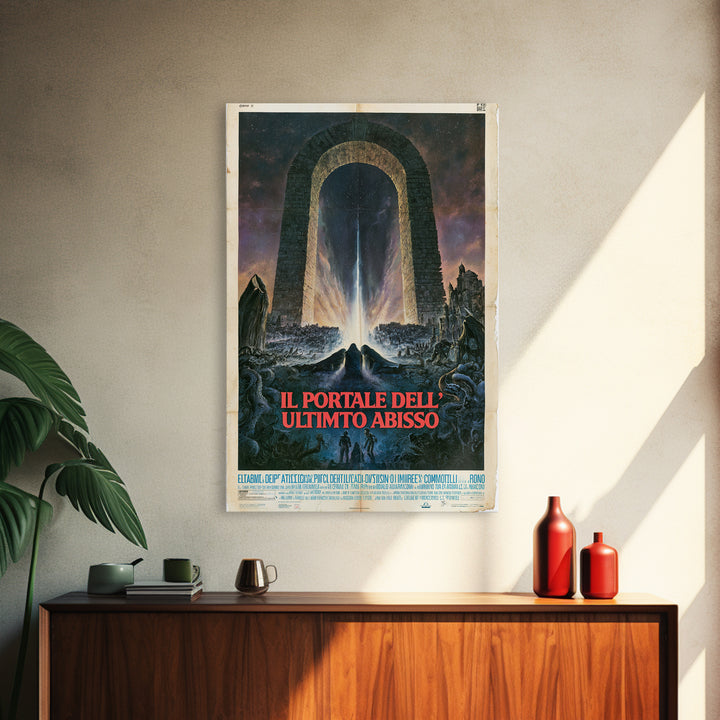 The Gate Of The Last Abyss, Italian Language Horror Movie Poster, 1970s Horror Art, Cult Horror Poster, Framed Canvas Print, Horror Wall Art