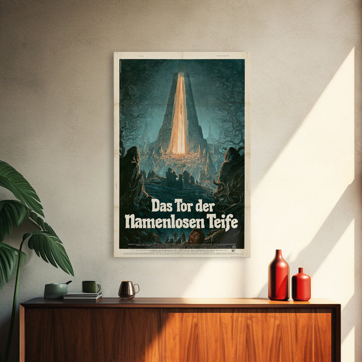 The Gate Of The Nameless Deep, German Language Horror Movie Poster, 1960s Horror Art, Classic Monster Poster, Canvas Print, Horror Wall Art