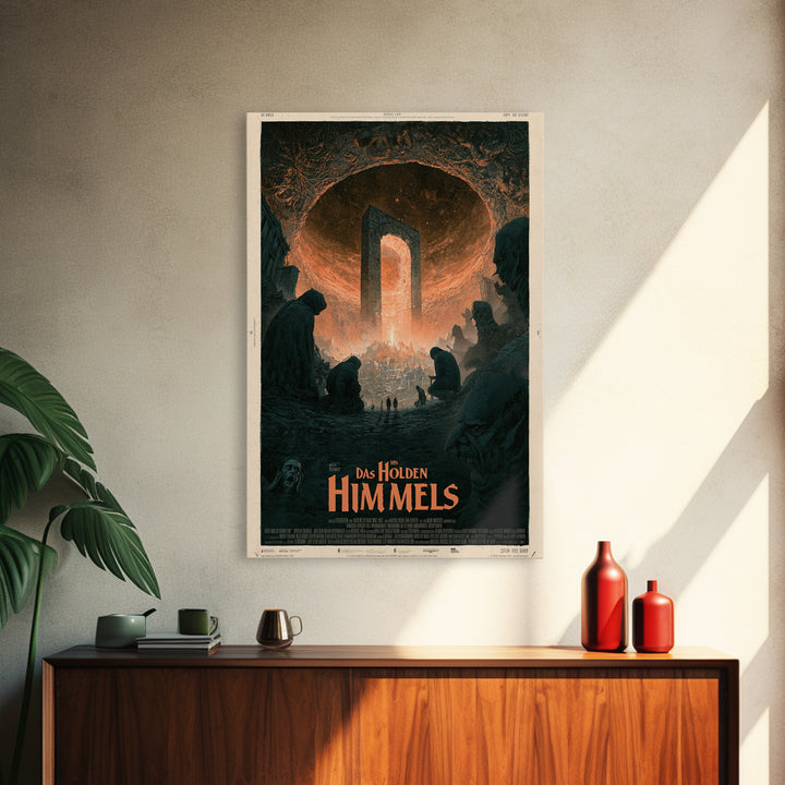 The Gate Of The Hollow Sky, German Language Horror Movie Poster, 1960s Horror Art, Gothic Cinema Wall Art, Framed Canvas Print