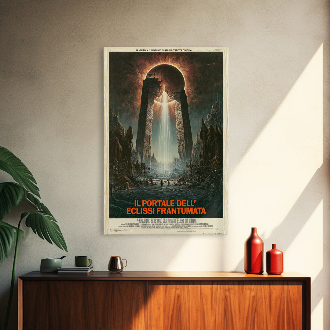 The Gate Of The Shattered Eclipse, Italian Language Horror Movie Poster, 1970s Horror Art, Retro Horror Movie Art, Canvas Print