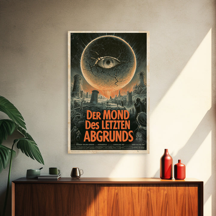 The Moon Of The Last Abyss, German Language Horror Movie Poster, 1960s Horror Art, Eldritch Cinema Wall Art, Framed Canvas Print