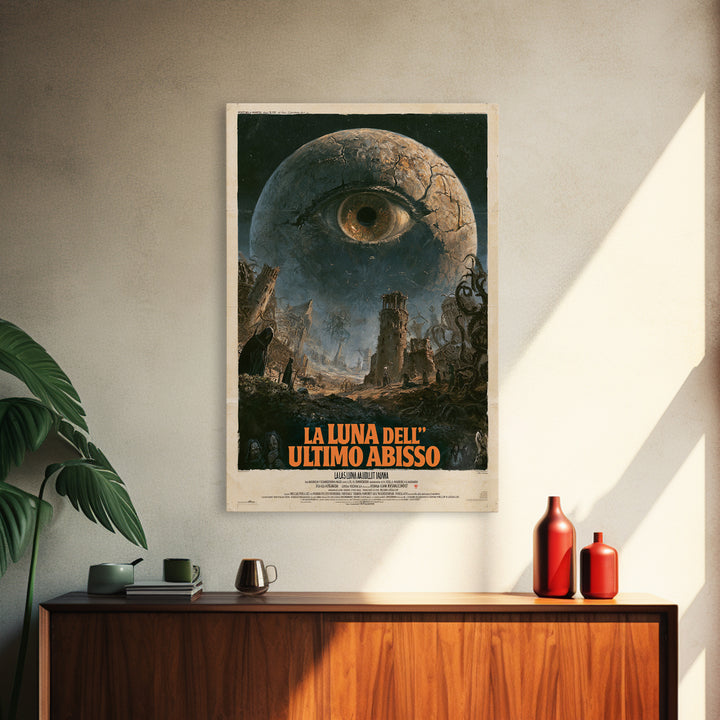 The Moon Of The Last Abyss, Italian Language Horror Movie Poster, 1970s Horror Art, Gothic Cinema Wall Art, Framed Canvas Print