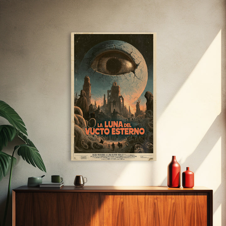 The Moon Of The Outer Void, Italian Language Horror Movie Poster, 1970s Horror Art, Gothic Cinema Wall Art, Framed Canvas Print