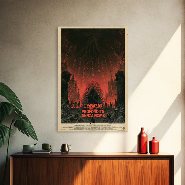 The Oracle Of The Nameless Deep, Italian Language Horror Movie Poster, 1970s Horror Art, Cosmic Horror Movie Art, Canvas Print