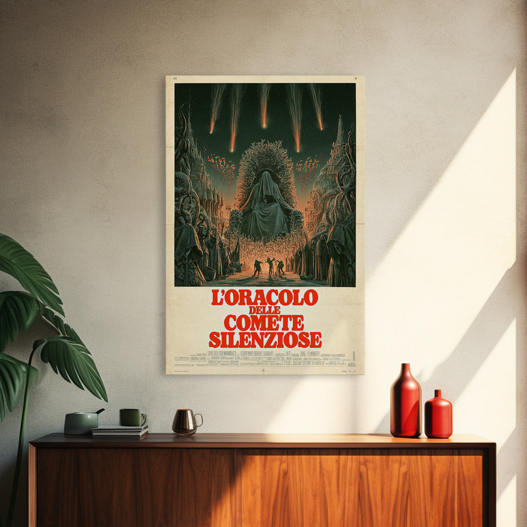 The Oracle Of Silent Comets, Italian Language Horror Movie Poster, 1970s Horror Art, Eldritch Cinema Wall Art, Framed Canvas Print
