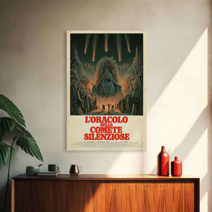The Oracle Of Silent Comets, Italian Language Horror Movie Poster, 1970s Horror Art, Eldritch Cinema Wall Art, Framed Canvas Print