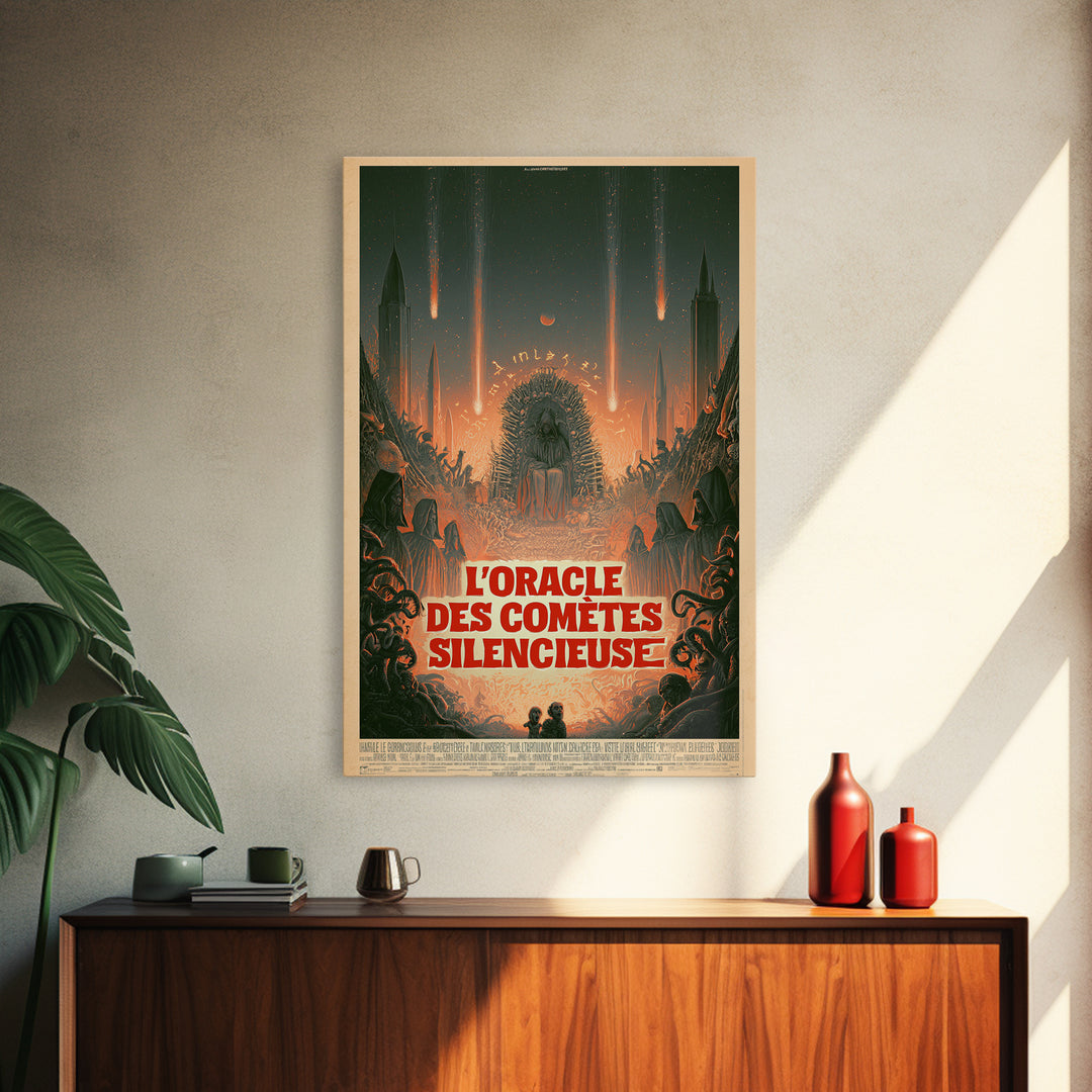 The Oracle Of Silent Comets, French Language Horror Movie Poster, 1960s Horror Art, Cult Horror Poster, Framed Canvas Print