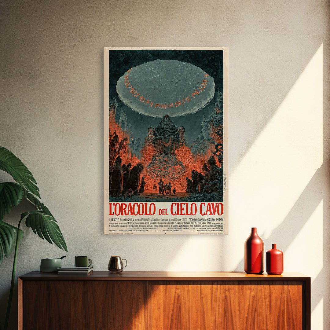The Oracle Of The Hollow Sky, Italian Language Horror Movie Poster, 1970s Horror Art, Cult Horror Poster, Framed Canvas Print