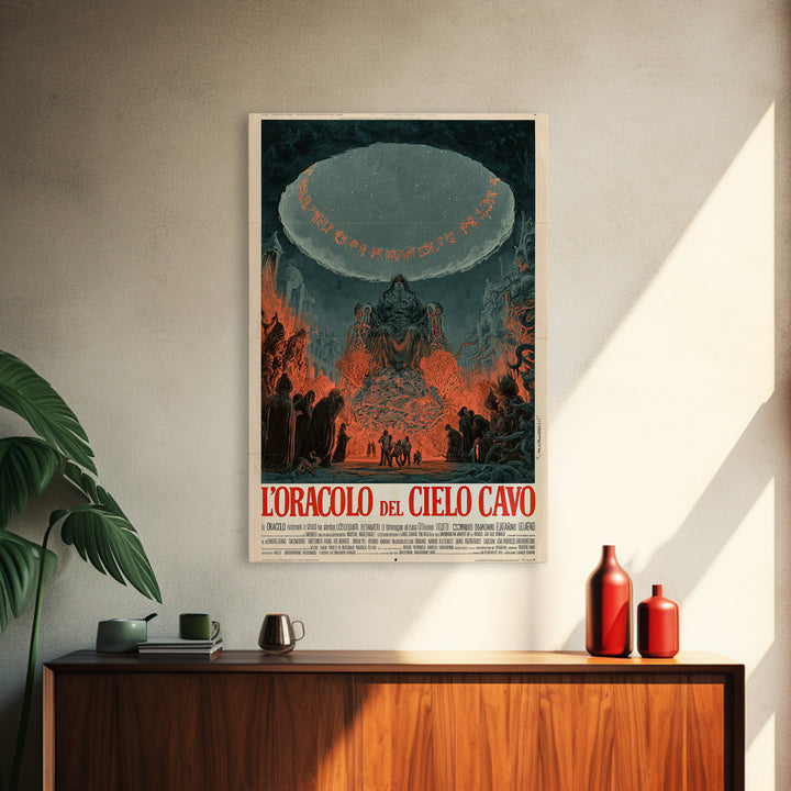 The Oracle Of The Hollow Sky, Italian Language Horror Movie Poster, 1970s Horror Art, Cult Horror Poster, Framed Canvas Print